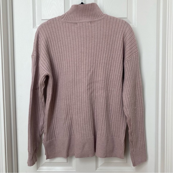 Marled Pink Mock Neck Sweater - Picture 3 of 3